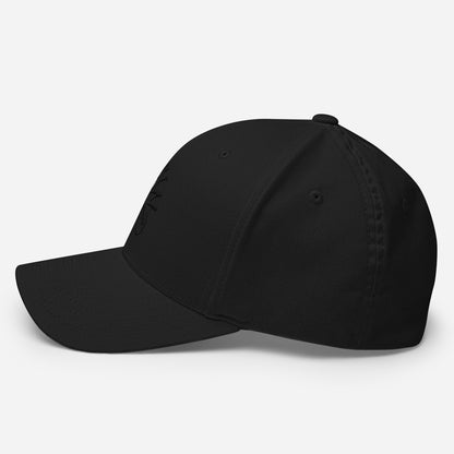 ManMind Embroidered Structured Twill Cap Black