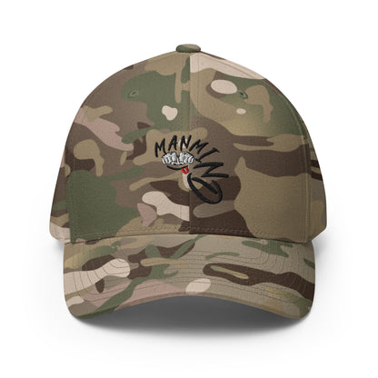 ManMind Embroidered Structured Twill Cap Multi Camo