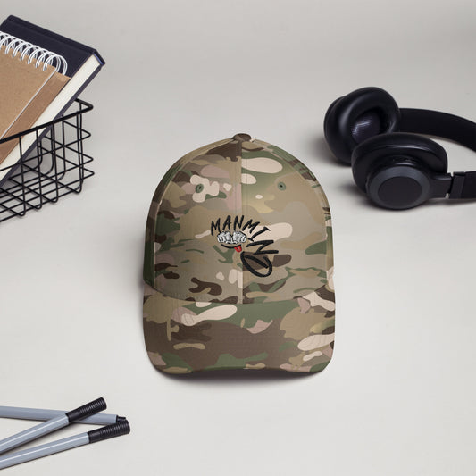 ManMind Embroidered Structured Twill Cap Multi Camo