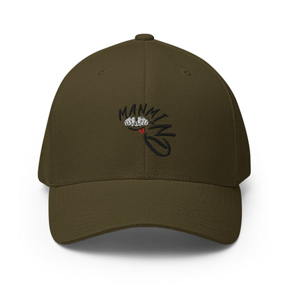 ManMind Embroidered Structured Twill Cap Olive