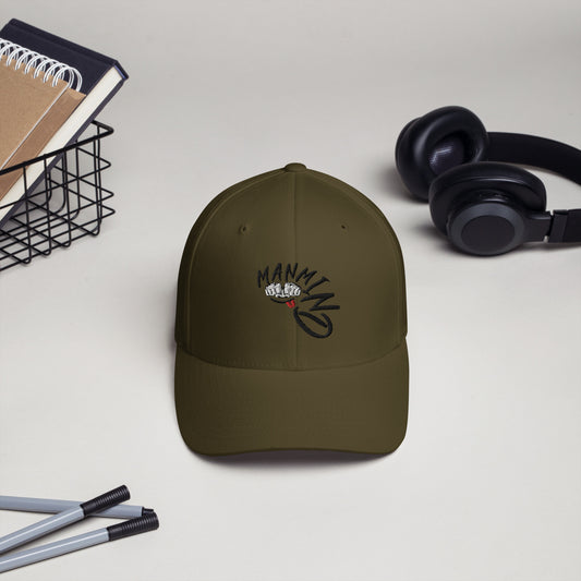 ManMind Embroidered Structured Twill Cap Olive