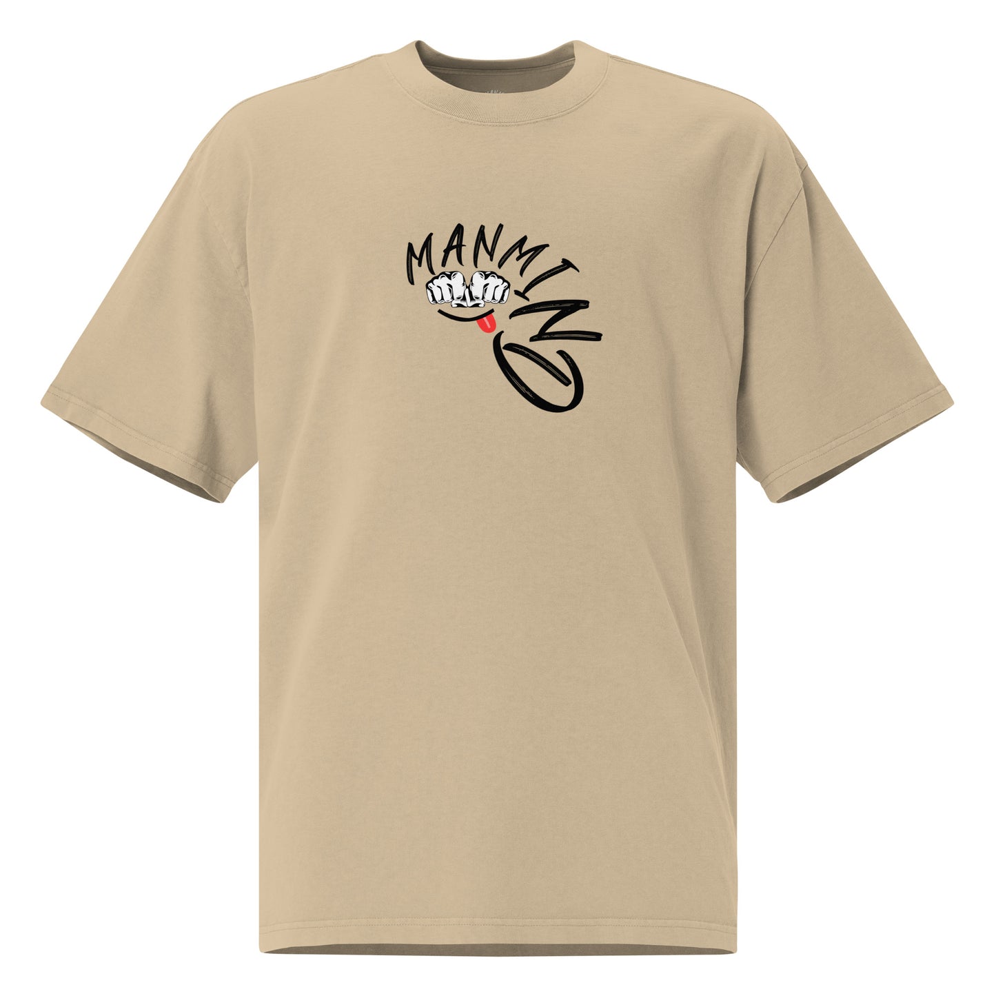 ManMind Oversized faded t-shirt Faded Khaki