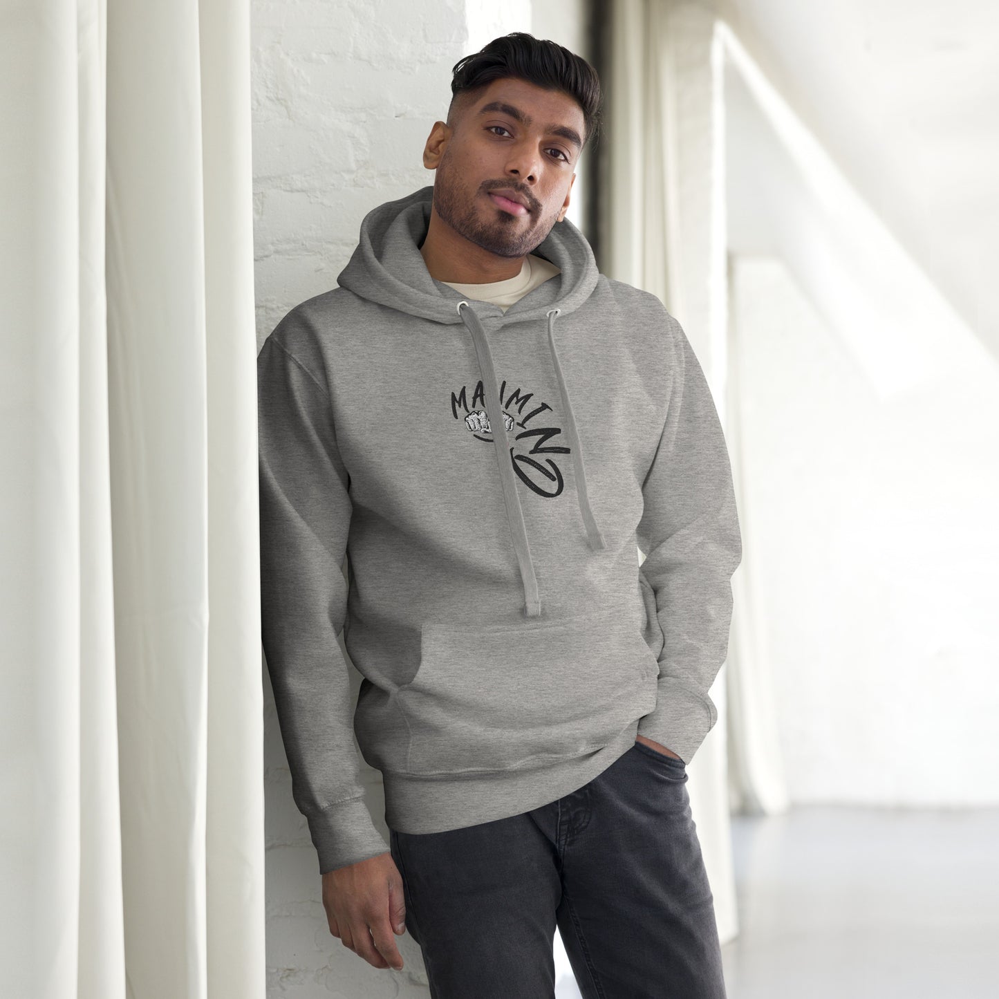 ManMind Embroidered Hoodie Grey