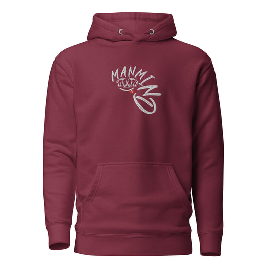 ManMind Embroidered Hoodie Maroon