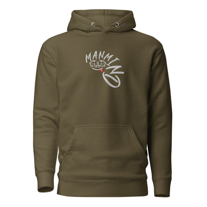 ManMind Embroidered Hoodie Military Green